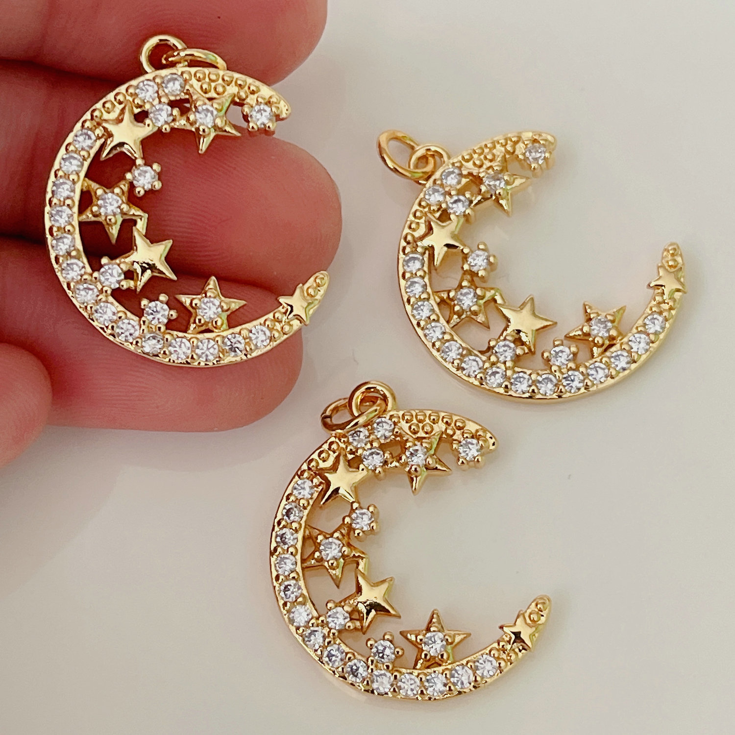Star moon charm
