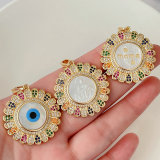 Colorful shell eye pendant