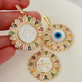 Colorful shell eye pendant