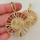 Colorful Virgin Mary pendant