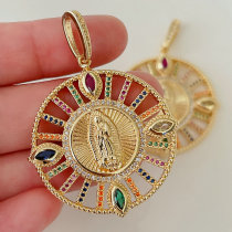 Colorful Virgin Mary pendant