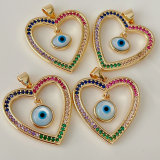Colorful heart pendant with white eye charm