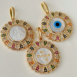 Colorful shell eye pendant