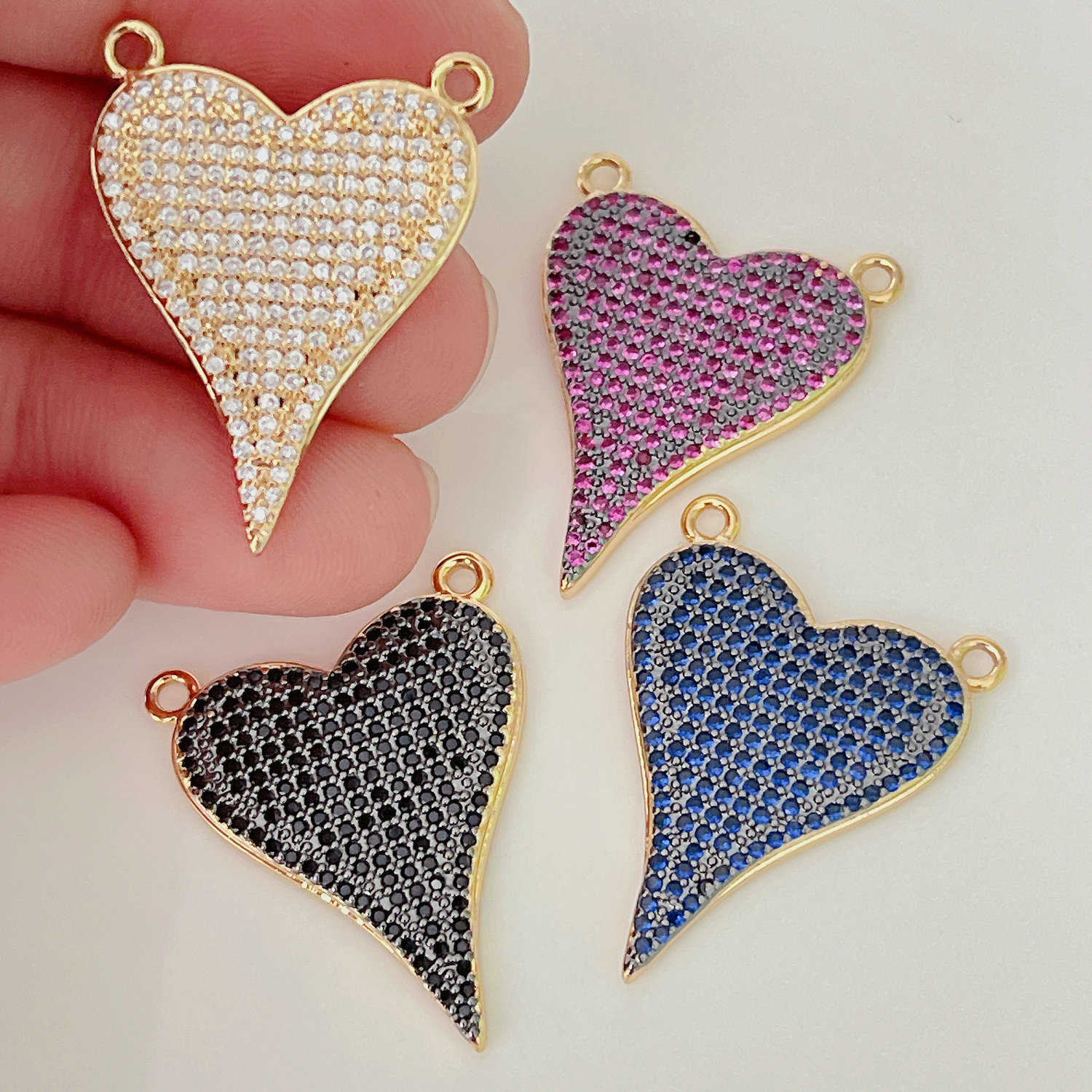 Colorful heart pendant for necklace