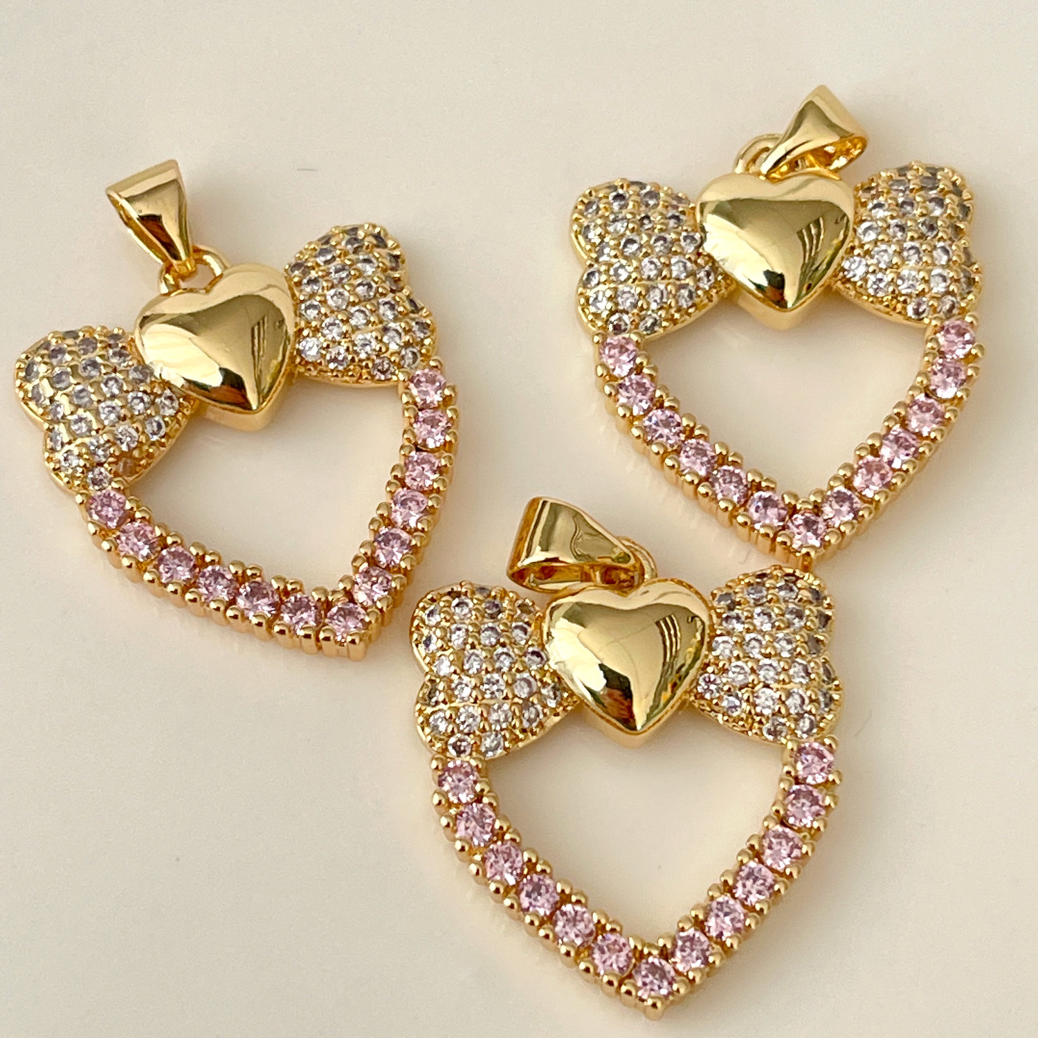 Heart Bowknot Charm