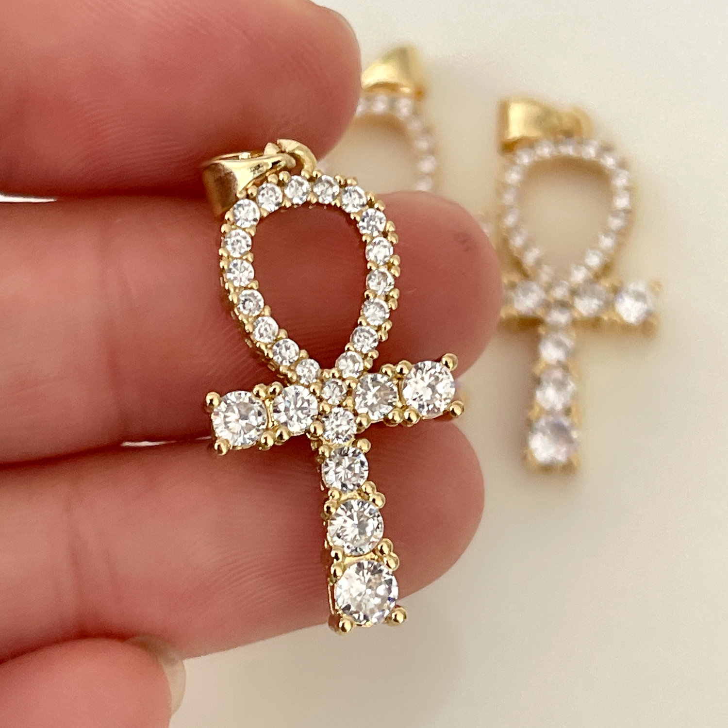 Pave cross Charm