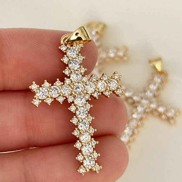 Pave cross pendant