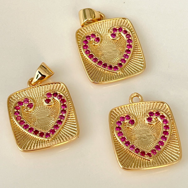 Square heart charm
