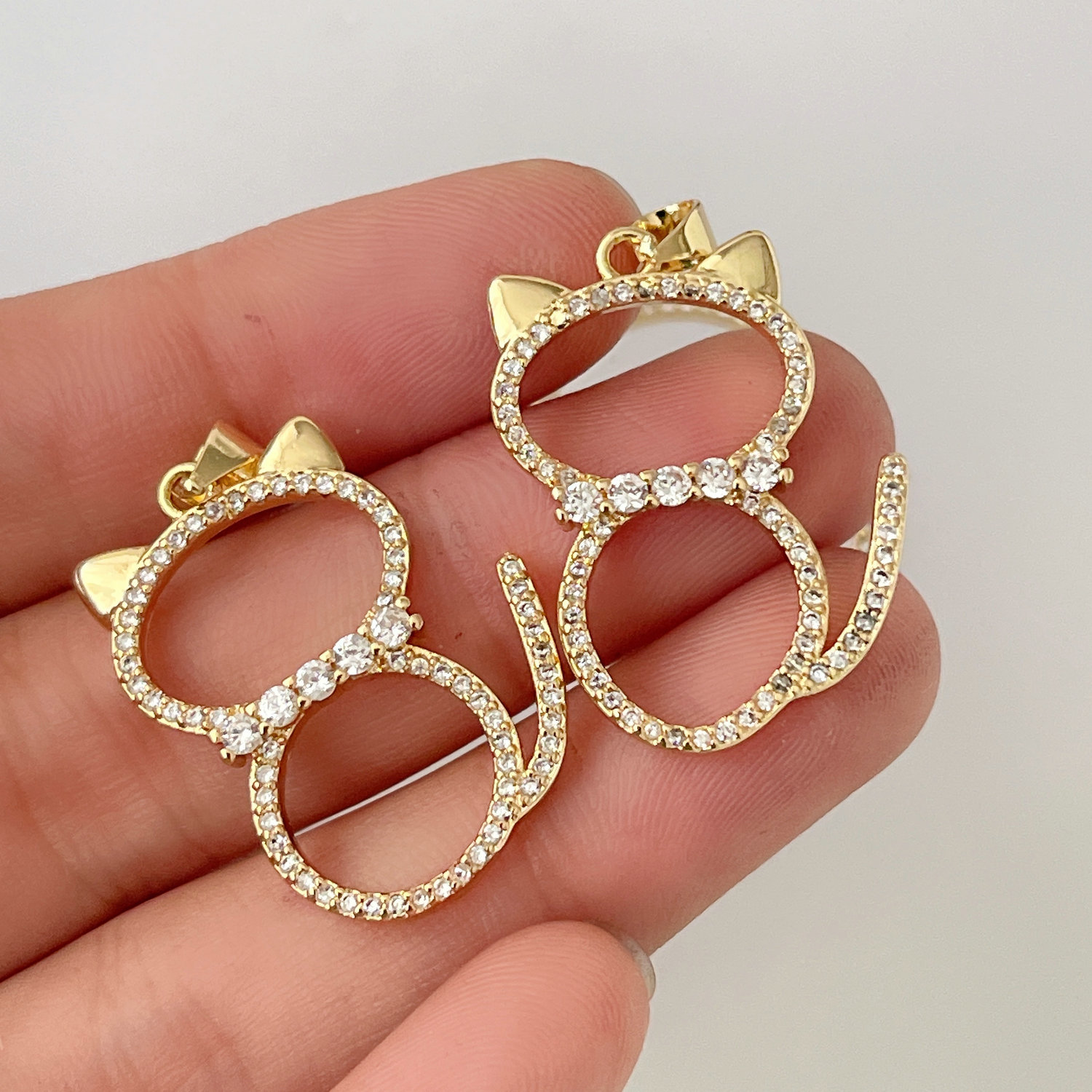 Pave cat charm