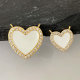 White enamel heart charm