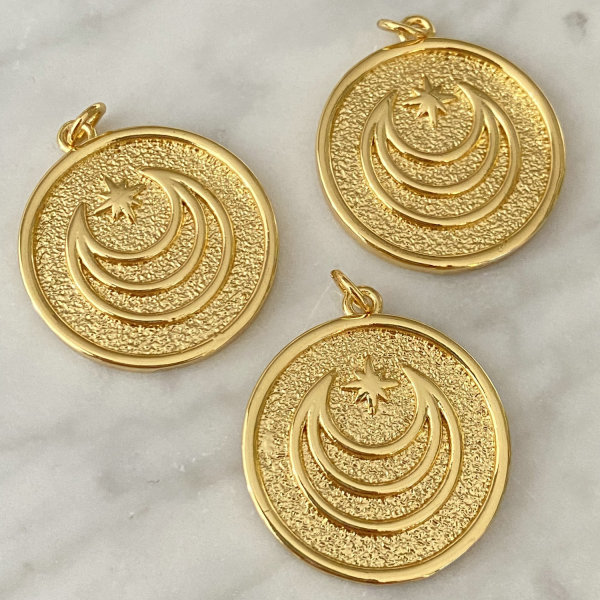 Round moon charm