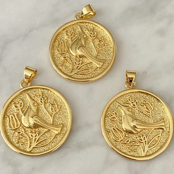 Round bird charm