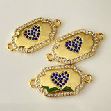 Pave Heart connector for bracelets
