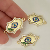 Pave evil eye connector for bracelets