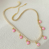 Small Evil eye charm Tennis necklaces