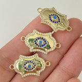 Pave evil eye connector for bracelets