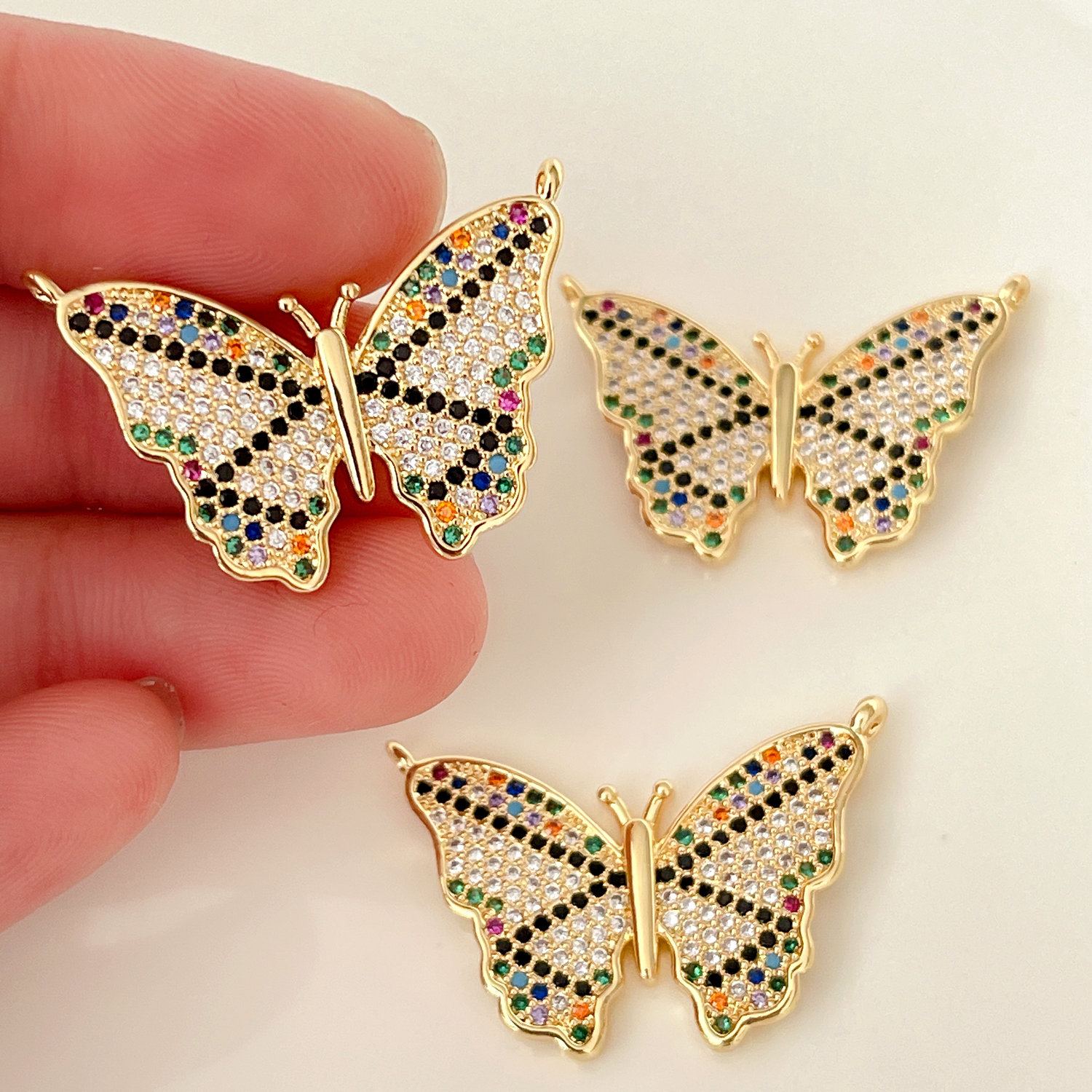 Pave Colorful Butterfly Charm