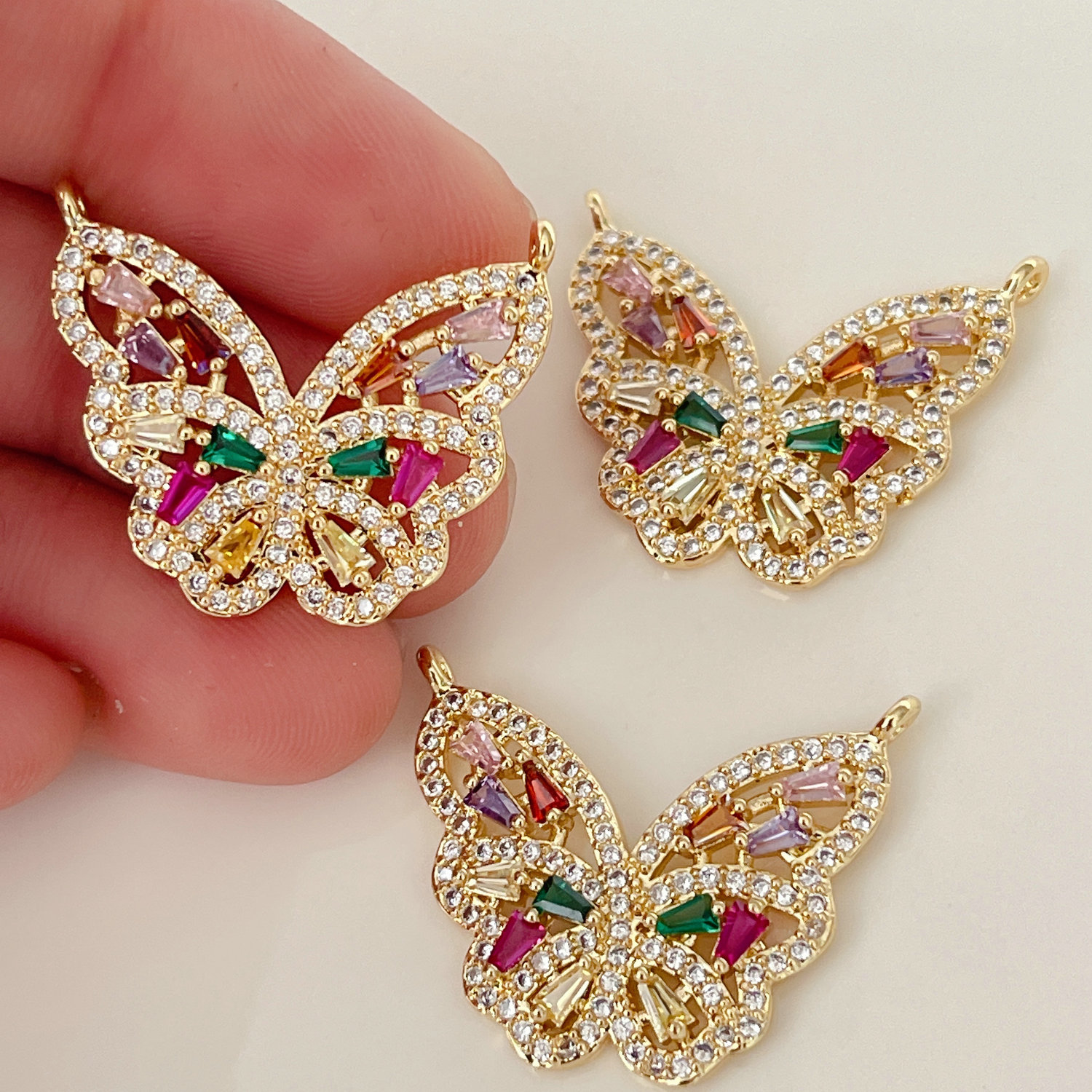 Pave Colorful Butterfly Charm