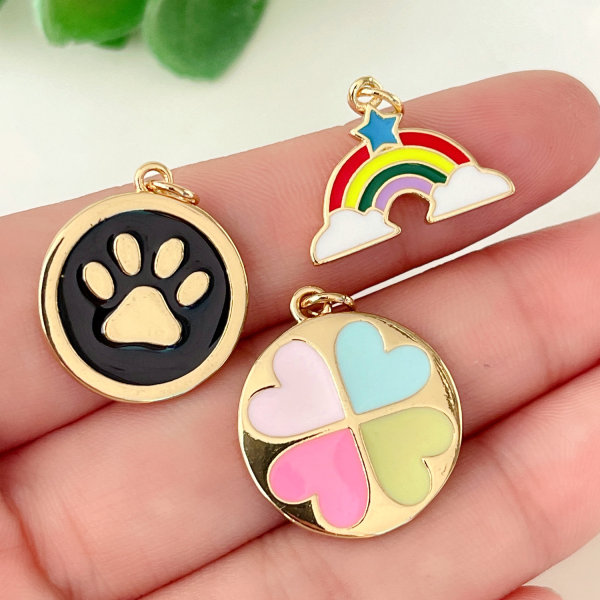 Rainbow enamel charm