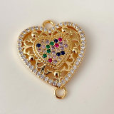 Pave Heart connector for bracelets