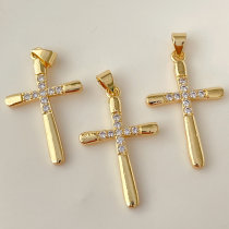 Pave cross charm