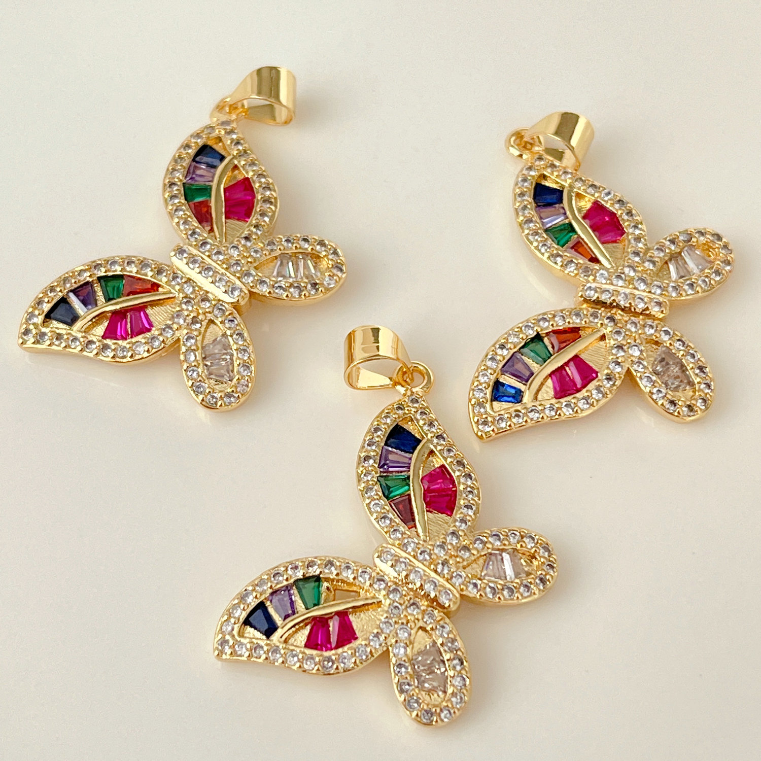 Pave Colorful Butterfly Charm