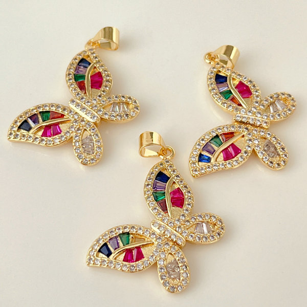 Pave Colorful Butterfly Charm