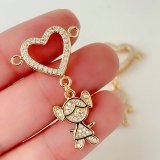 Girl and boy heart charm