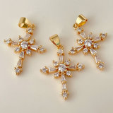 Small pave cross charm