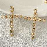 Pave cross charm