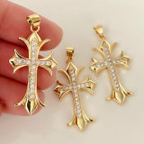 Pave cross charm
