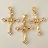 Pave cross charm