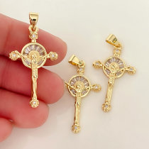 Pave cross charm