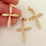 Pave cross charm