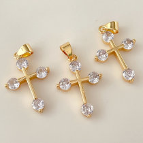 Pave cross charm