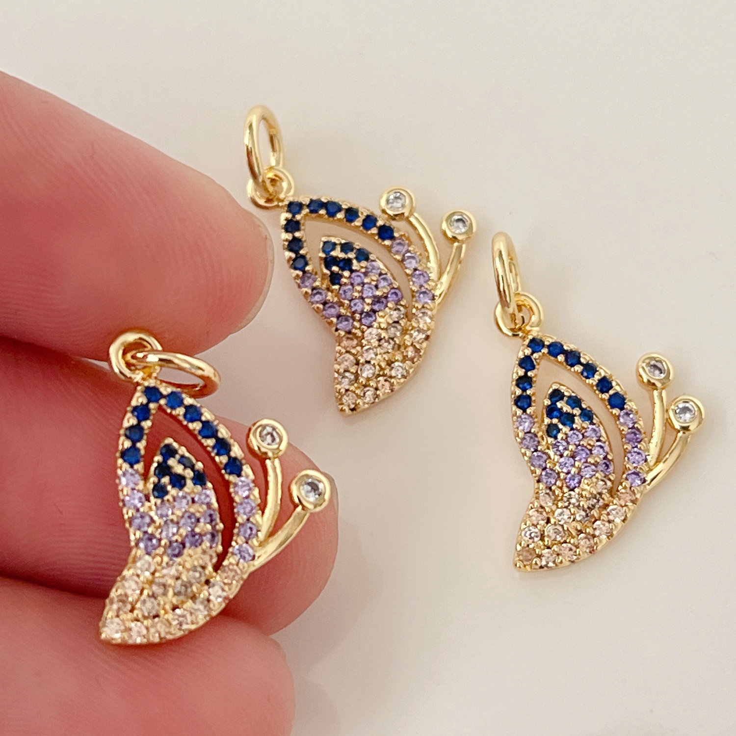 Pave Colorful Butterfly Charm