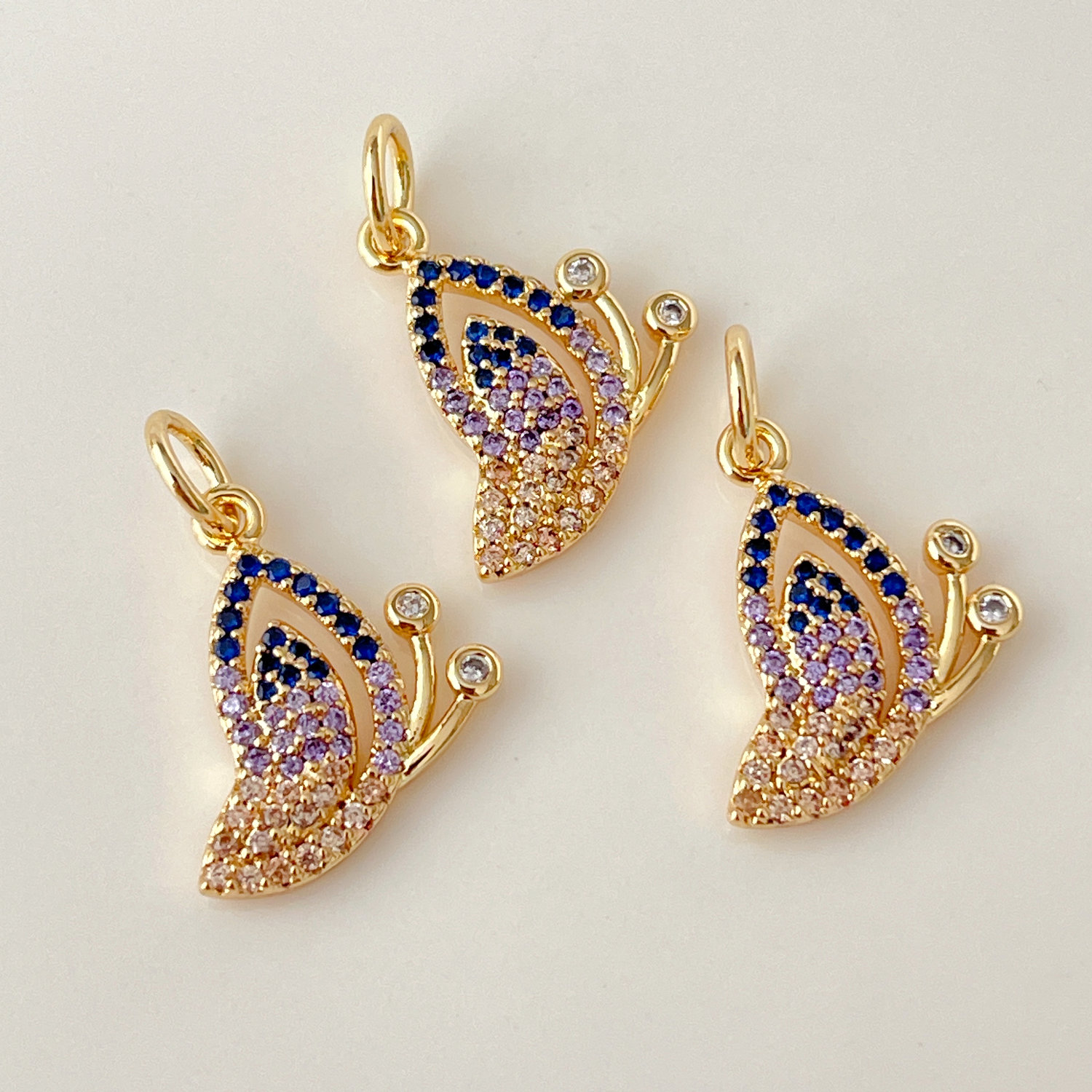 Pave Colorful Butterfly Charm