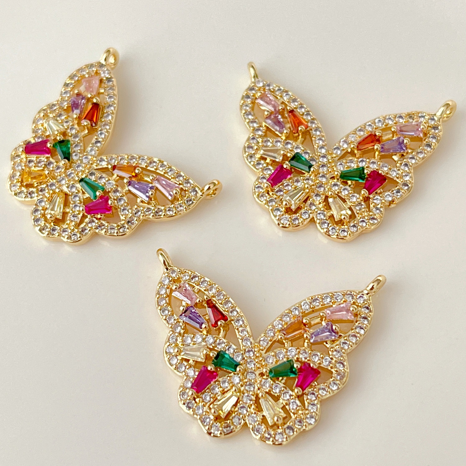 Pave Colorful Butterfly Charm