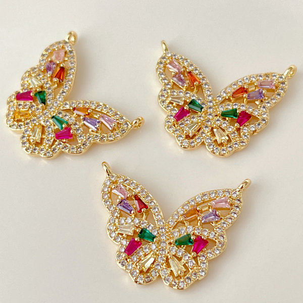 Pave Colorful Butterfly Charm