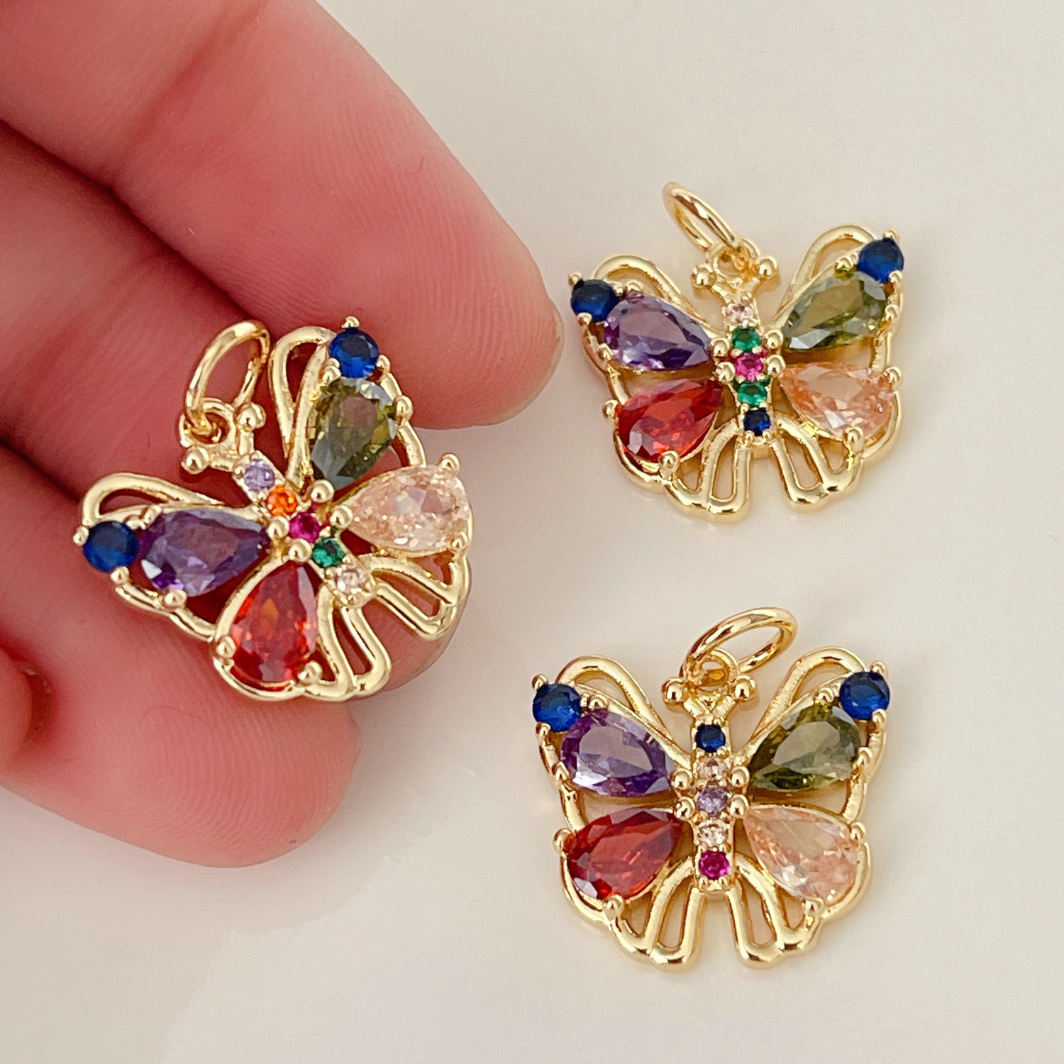 Pave Colorful Butterfly Charm