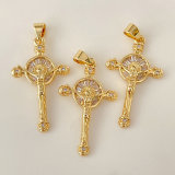 Pave cross charm