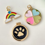 Rainbow enamel charm