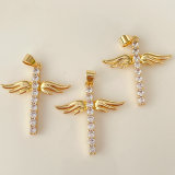 Pave cross charm