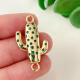 Pave cactus connector for bracelet