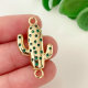 Pave cactus connector for bracelet