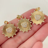 Round pave heart charm