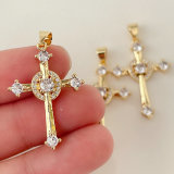 Pave cross charm