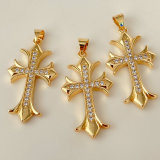 Pave cross charm