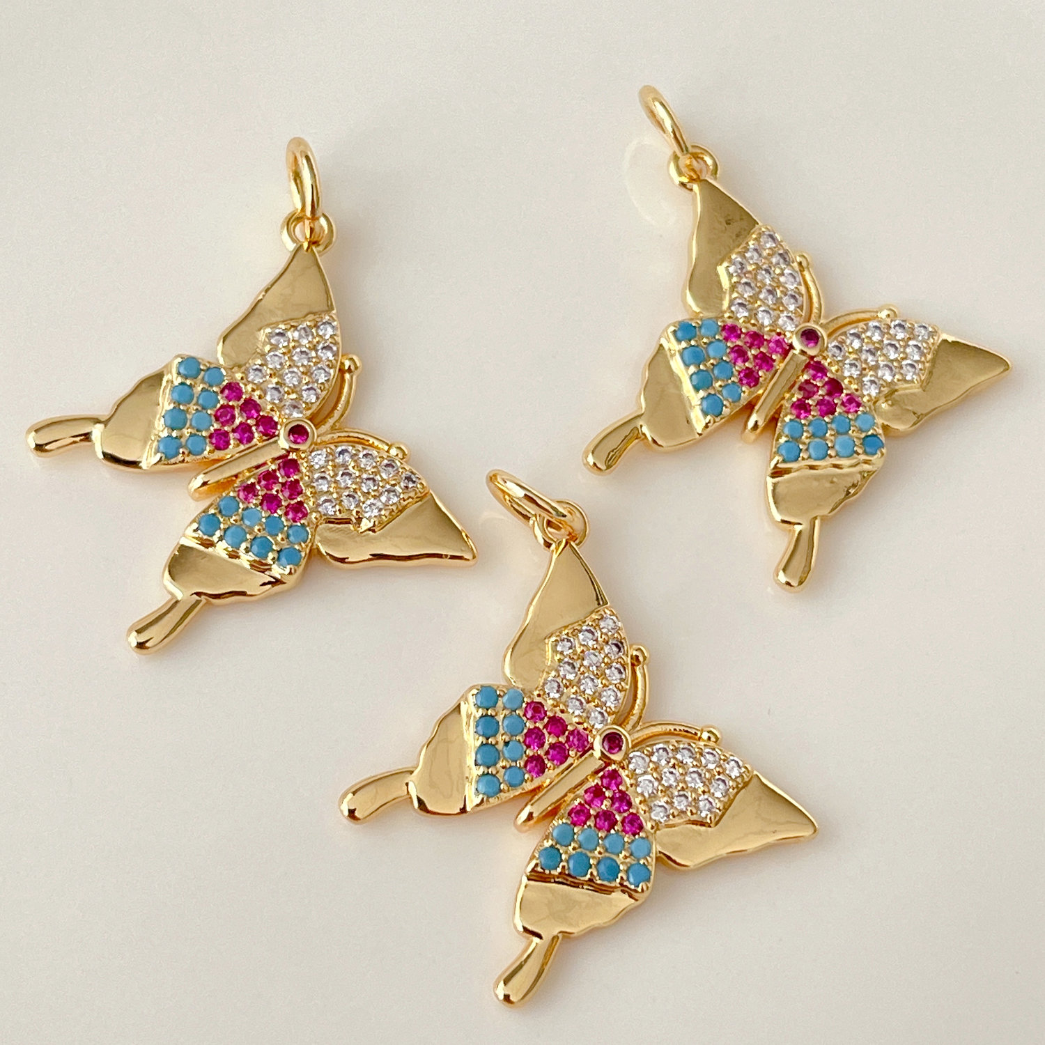 Pave Colorful Butterfly Charm