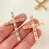 Pave cross charm
